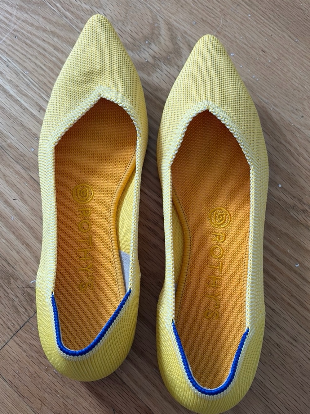 Rothy’s Yellow Point Knit Flats